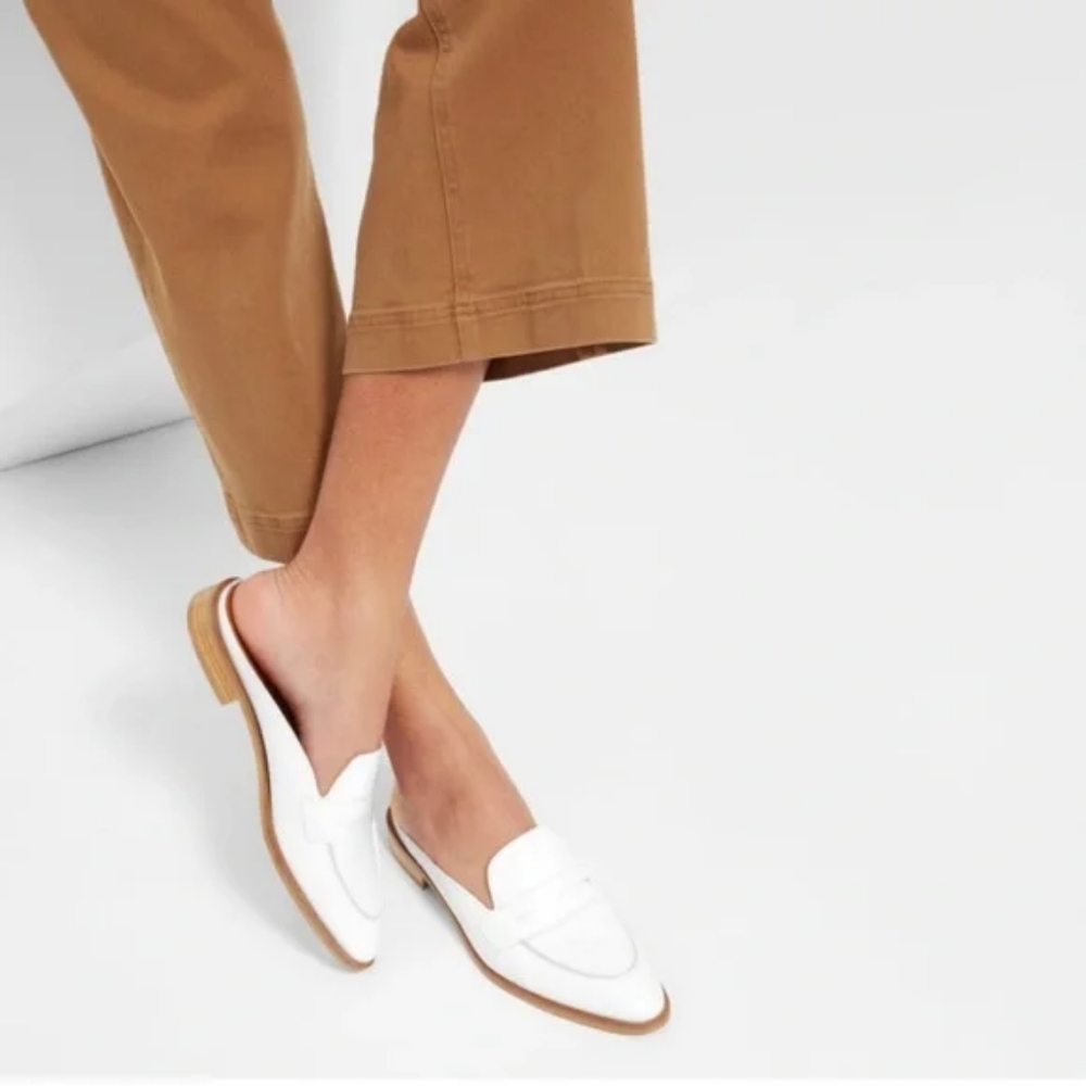 Everlane Women's Modern Penny White Leather Loafers Size 9 US